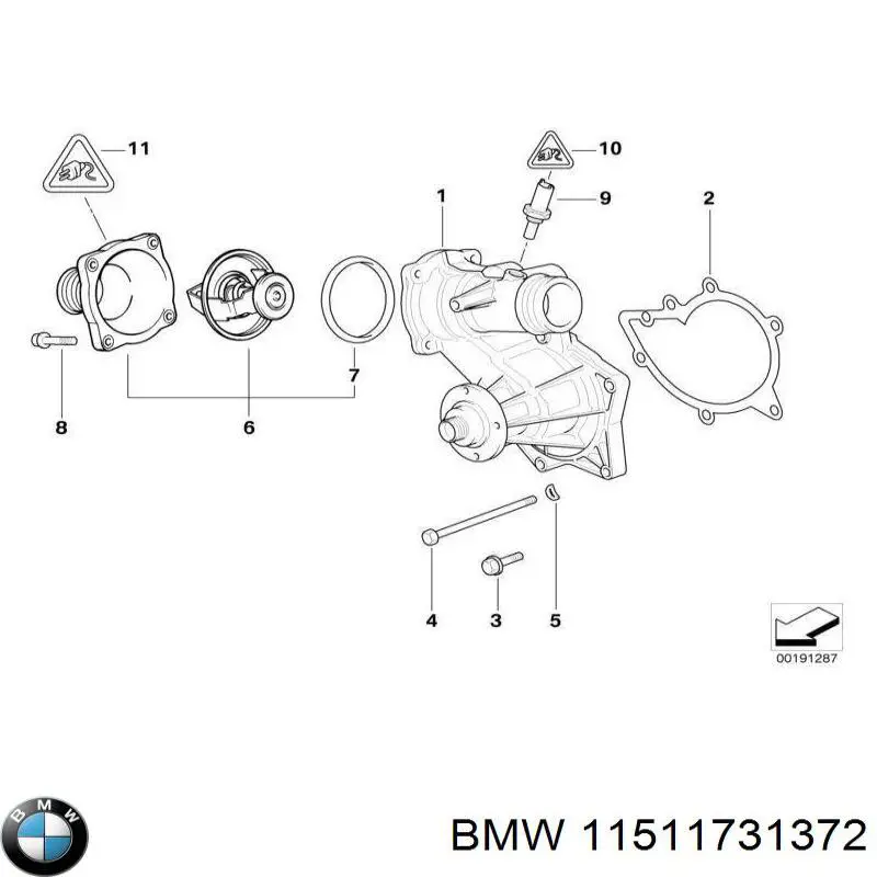 Прокладка водяної помпи BMW 11511731372 ціна, від 3.79 USD