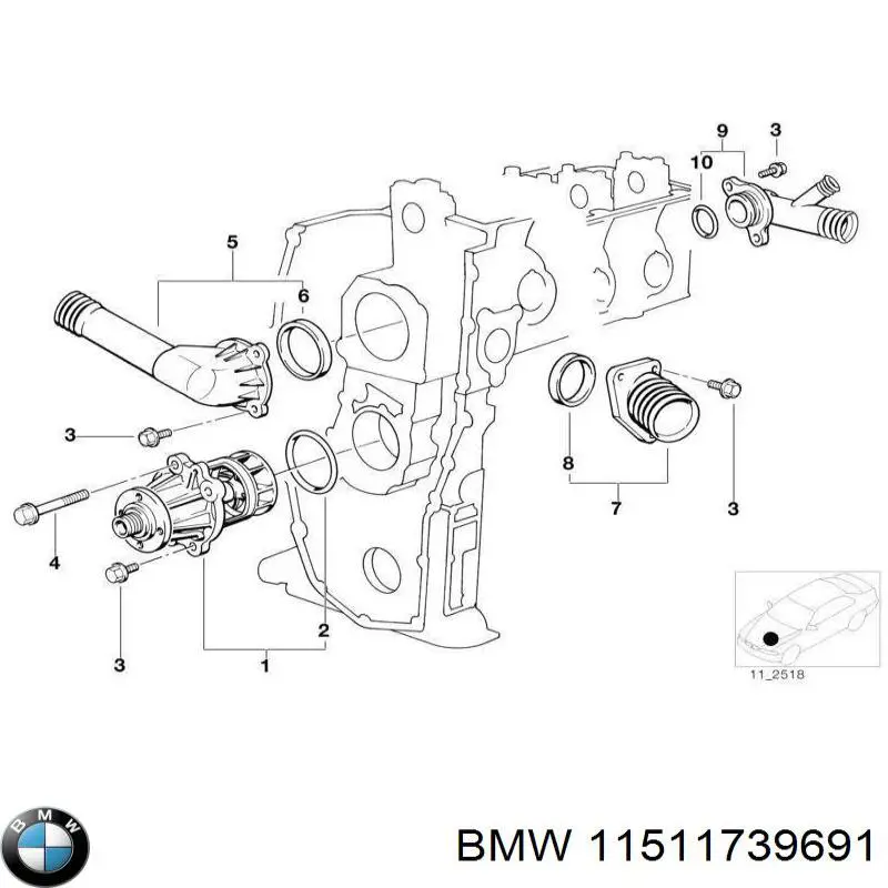 Прокладка водяної помпи BMW 11511739691 ціна, від 4.32 USD
