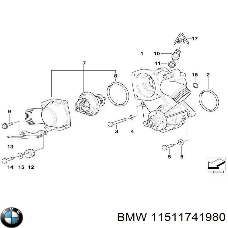 11511741980 BMW помпа водяна, (насос охолодження)