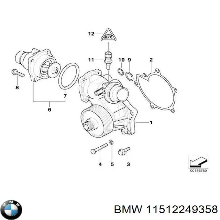 Помпа охолодження BMW 11517785234 ціна, від 60.15 USD