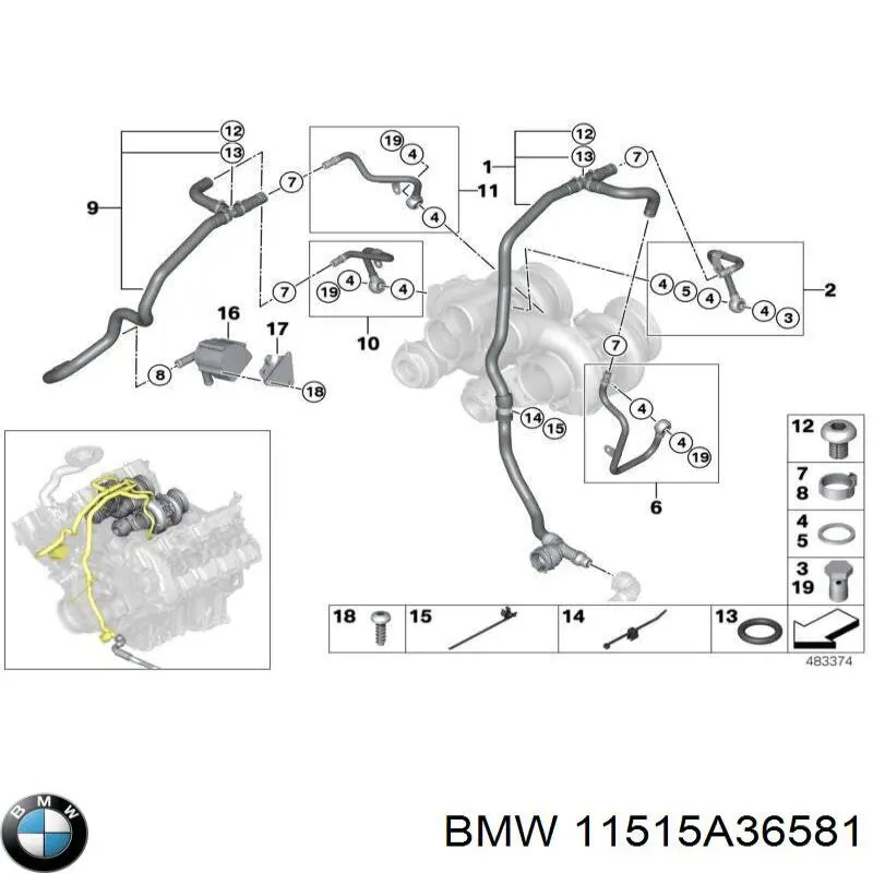 11515A36581 BMW помпа водяна (насос охолодження, додатковий електричний)