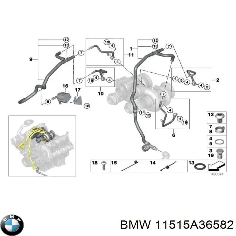 Водяний насос охолодження електричний додатковий BMW 11515A36582 ціна, від 38.00 USD