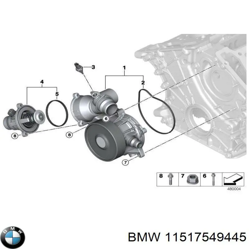 11517549445 BMW прокладка водяної помпи