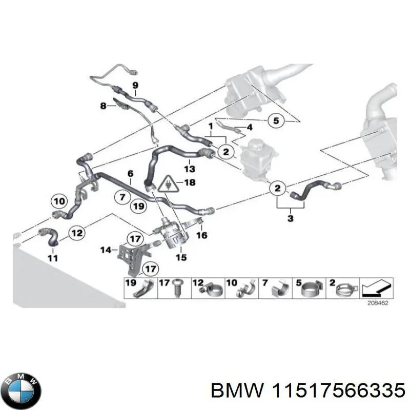 11517566335 BMW помпа водяна (насос охолодження, додатковий електричний)