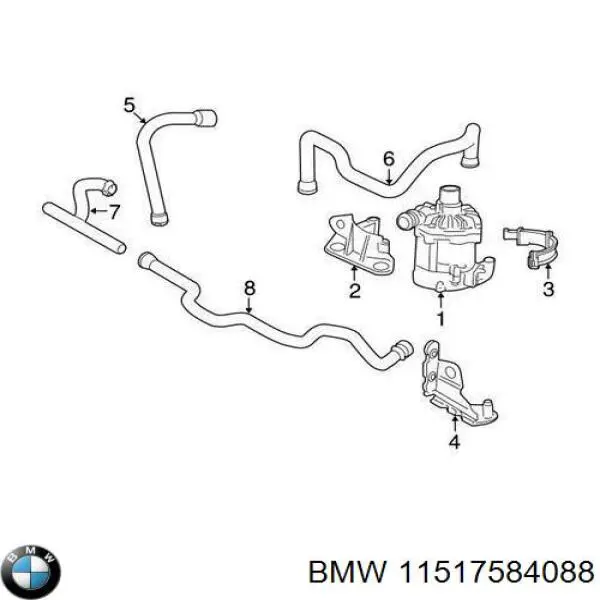 11517584088 BMW помпа водяна (насос охолодження, додатковий електричний)