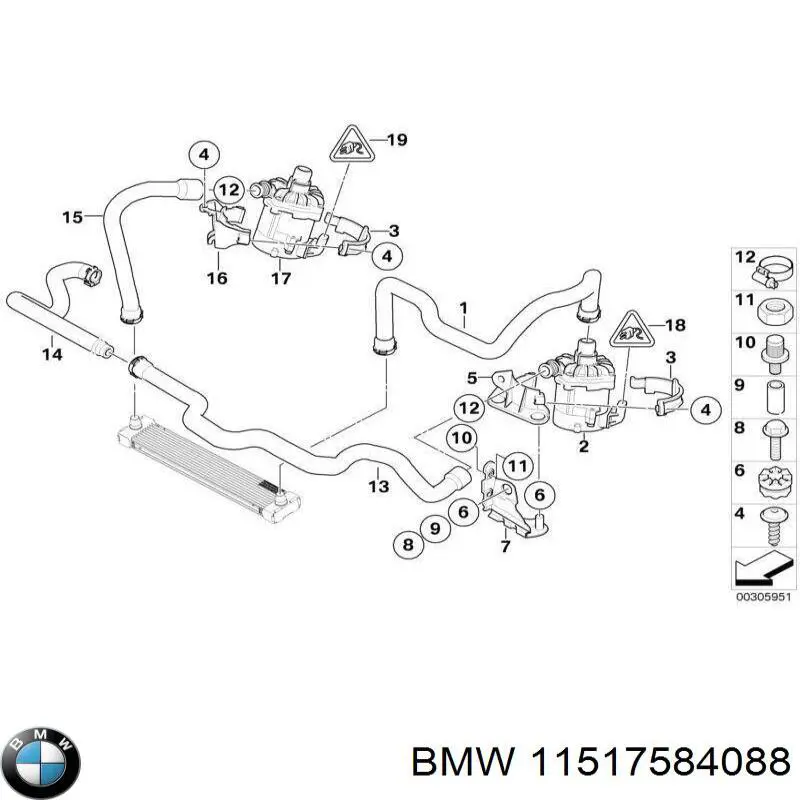 Купити 11517584088 BMW Помпа водяна, додатковий електричний