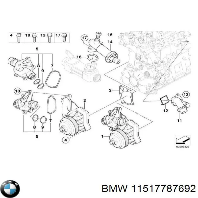 Прокладка корпусу термостата BMW 11517787692 ціна, від 5.44 USD
