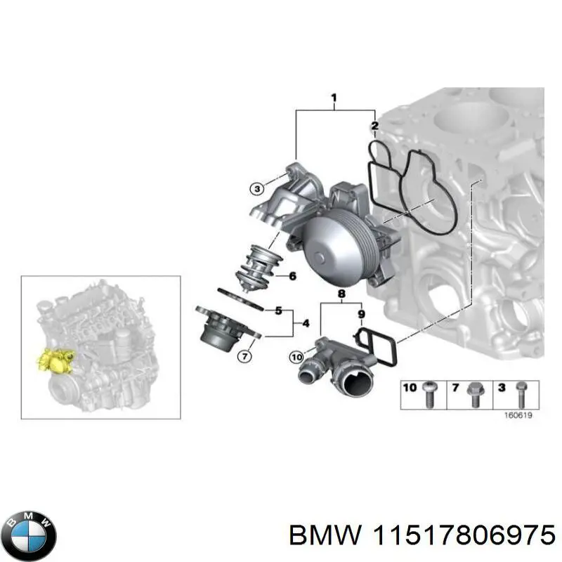 11517806975 BMW Прокладка термостата