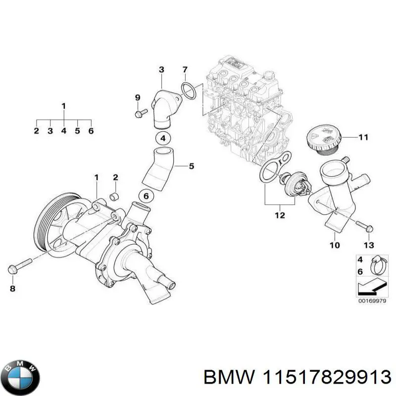 11517829913 BMW Шланг термостата