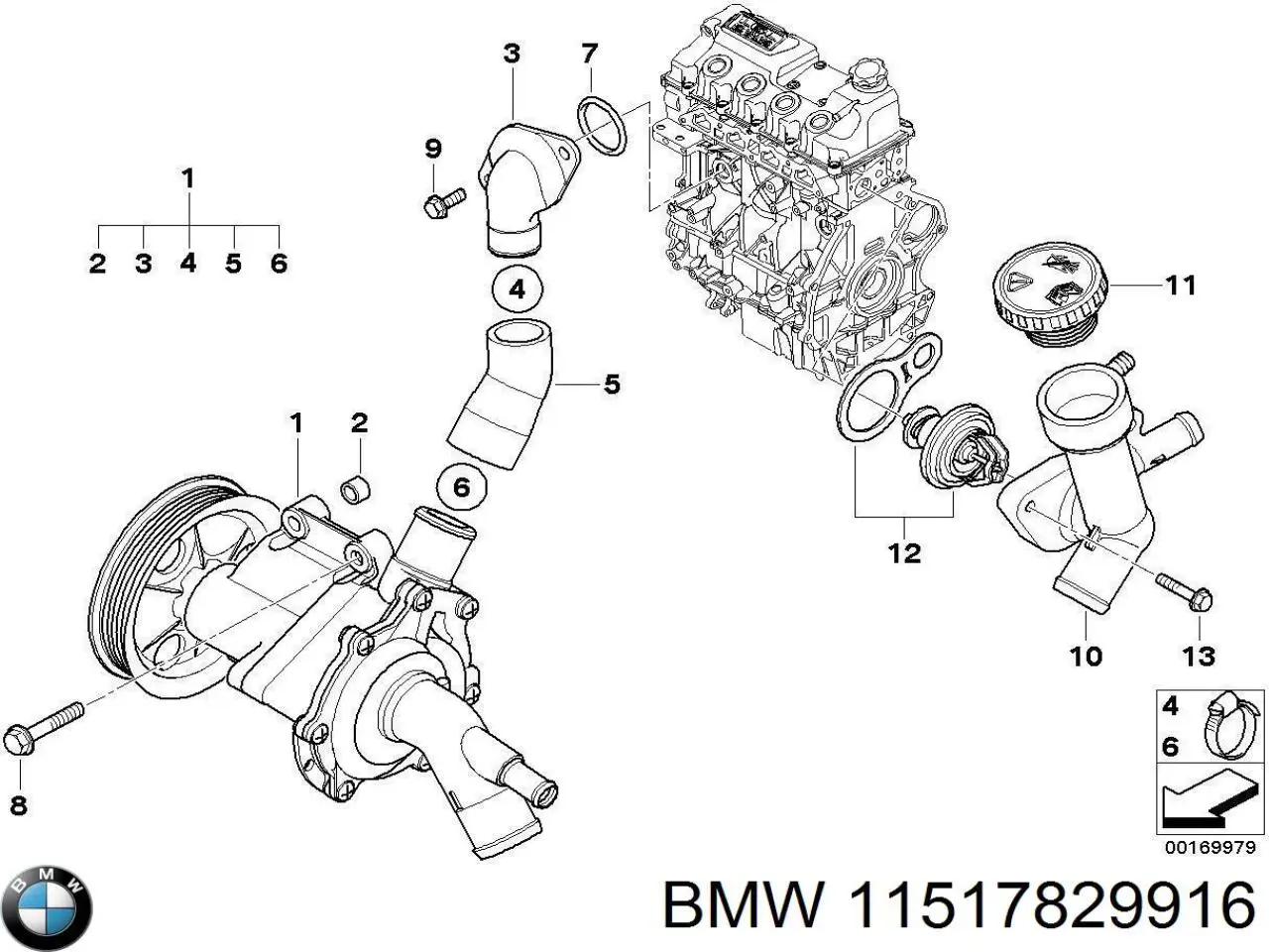 11517829916 BMW Фланець системи охолодження (трійник)