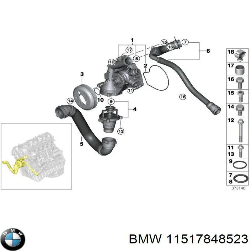 Шків водяної помпи 11517848523 BMW