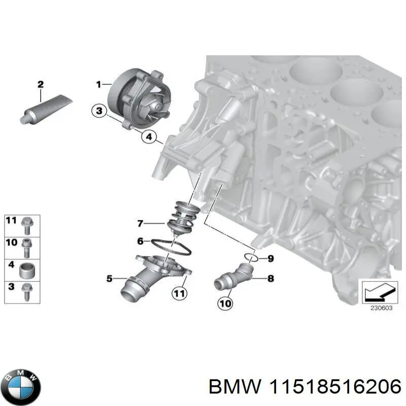 Кожух термостата BMW 11518516206 ціна, від 37.09 USD