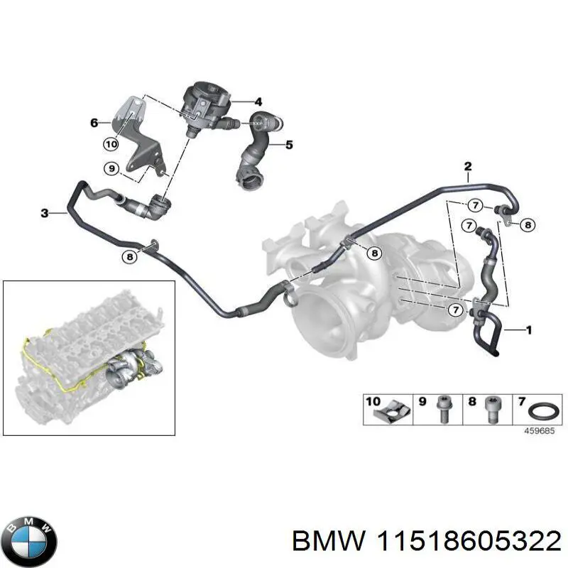 11518605322 BMW помпа водяна (насос охолодження, додатковий електричний)