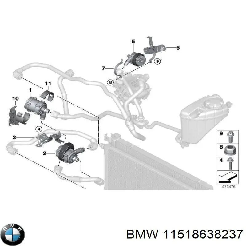 11518638237 BMW Помпа водяна, додатковий електричний