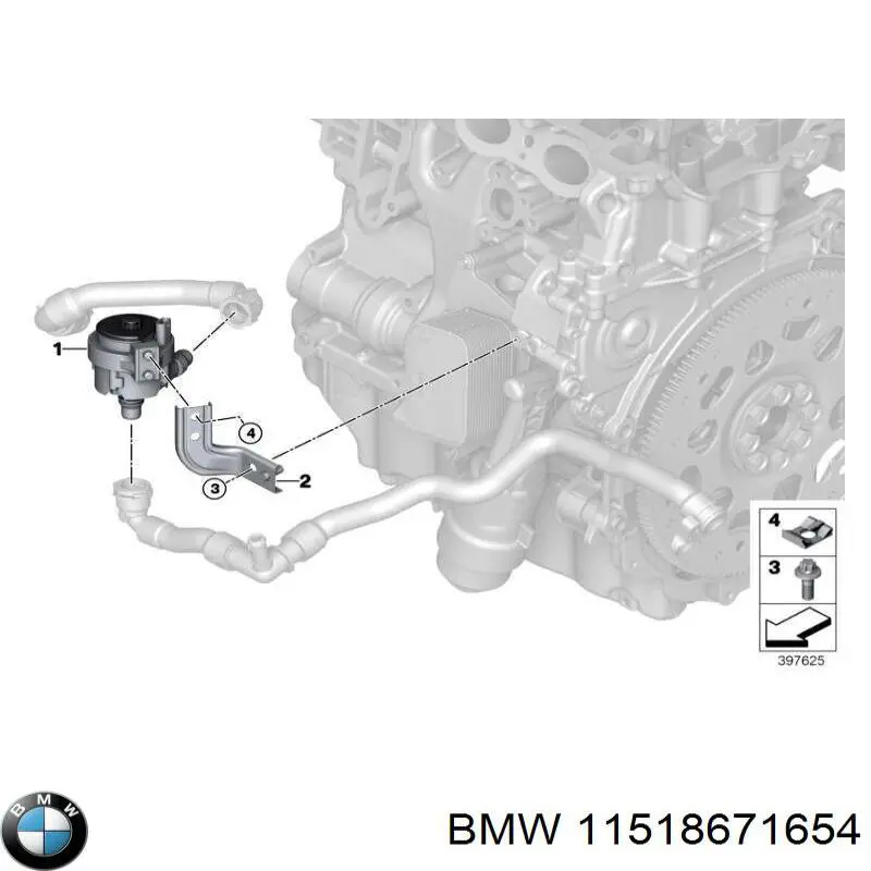 11518671654 BMW помпа водяна (насос охолодження, додатковий електричний)