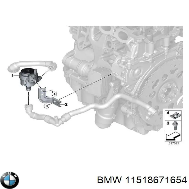 Помпа водяна (насос) охолодження, додатковий електричний 11518671654 BMW