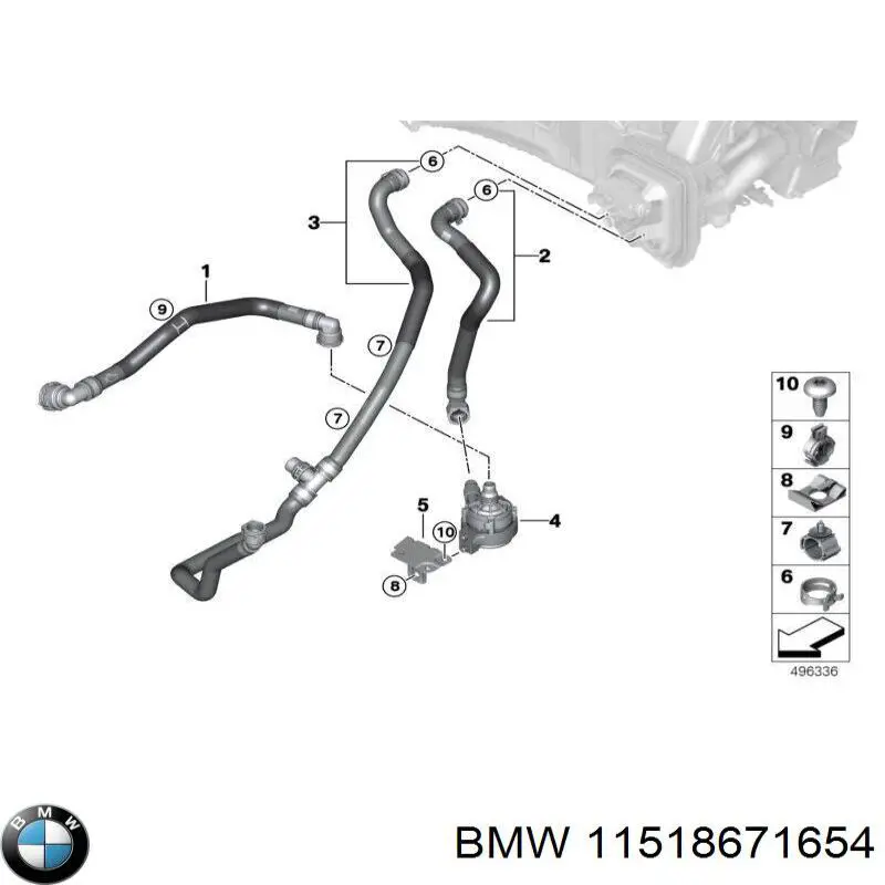 Купити 11518671654 BMW Водяний насос охолодження електро додатковий
