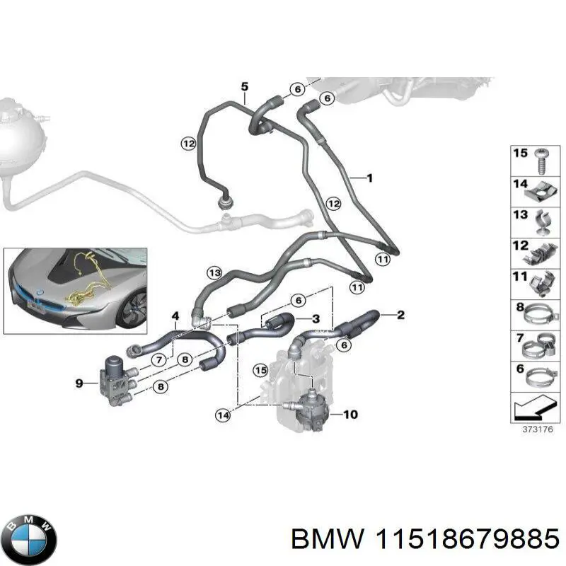 Помпа водяна (насос) охолодження, додатковий електричний 11518679885 BMW