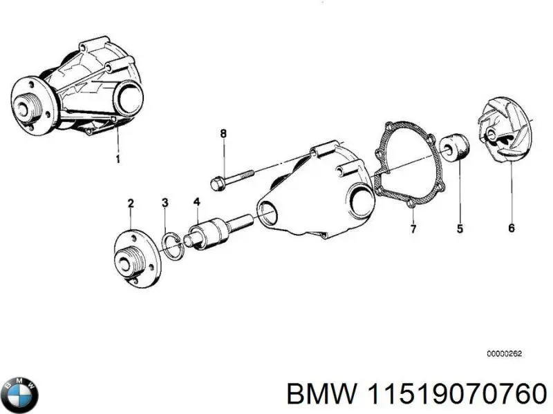 Помпа охолодження BMW 11519070760 ціна, від 35.25 USD