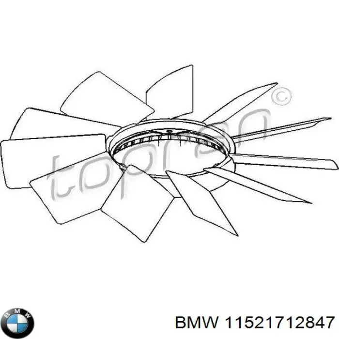 Вентилятор/крильчатка радіатора охолодження 11521712847 BMW