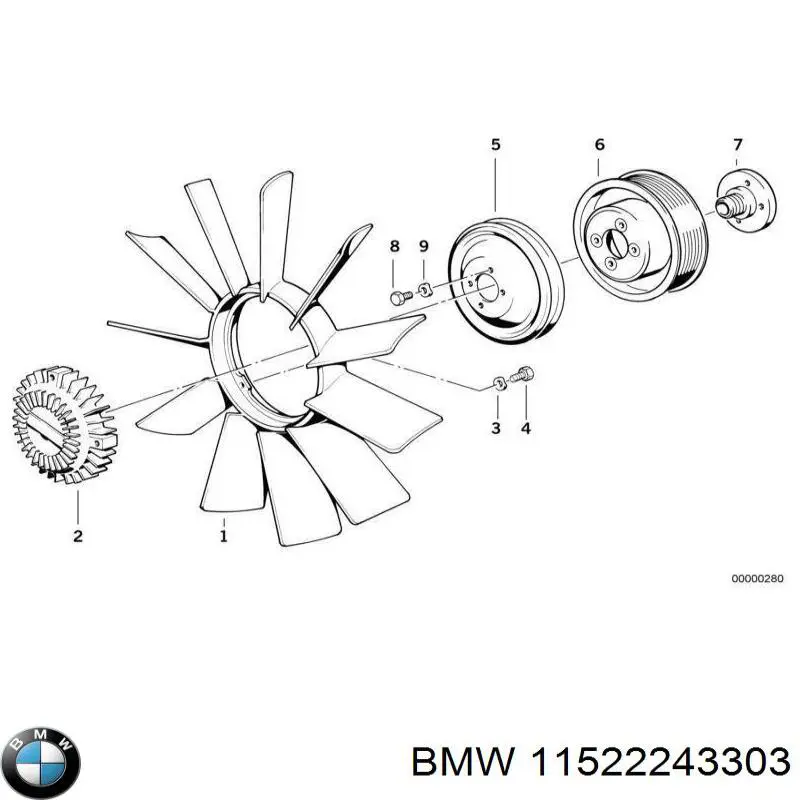 Купити 11522243303 BMW Вентилятор/крильчатка радіатора охолодження