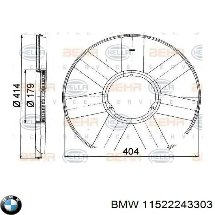 11522243303 BMW вентилятор/крильчатка радіатора охолодження