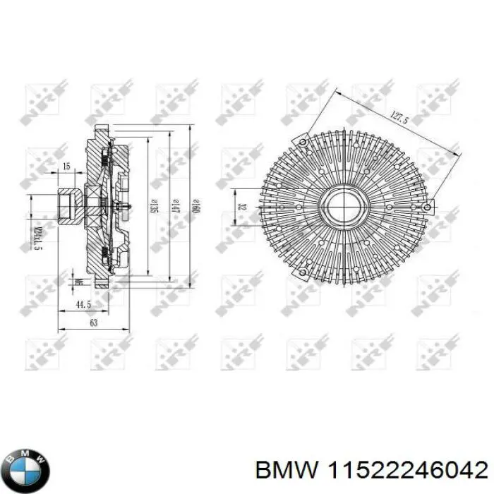 Вискомуфта вентилятора 11522246042 BMW
