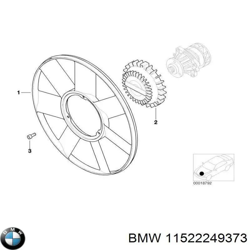 Вентилятор/крильчатка радіатора охолодження BMW 11522249373 ціна, від 50.67 USD