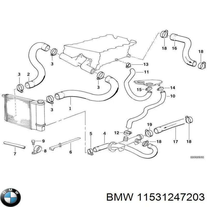 Шланг/патрубок радіатора охолодження, нижній BMW 11531247203 ціна, від 9.09 USD