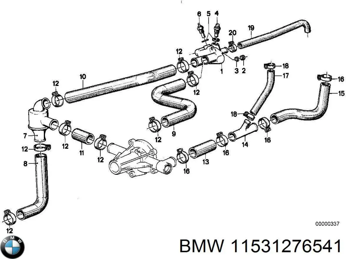 11531276541 BMW Шланги системи охолодження