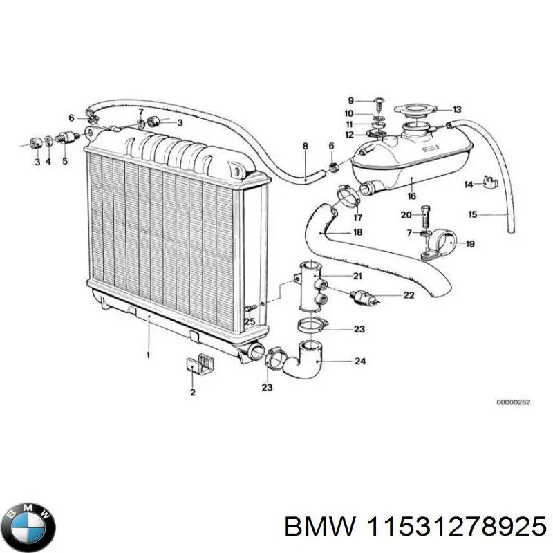 Шланг/патрубок радіатора охолодження, нижній 11531278925 BMW