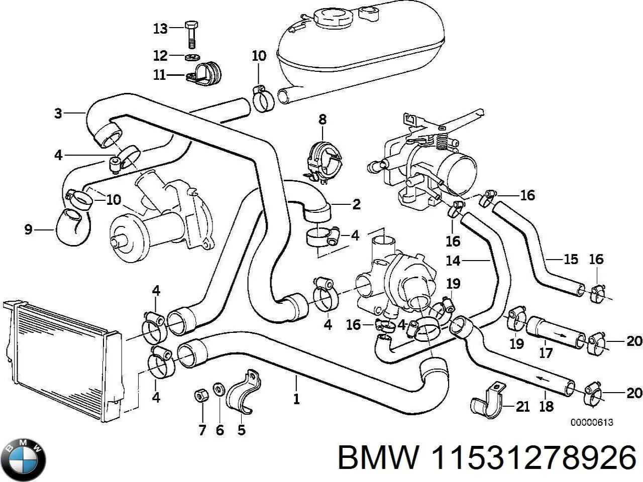 Патрубок системи охолодження BMW 11531278926 ціна, від 30.81 USD