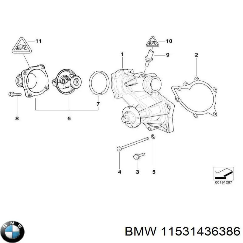 Термостат 11531436386 BMW