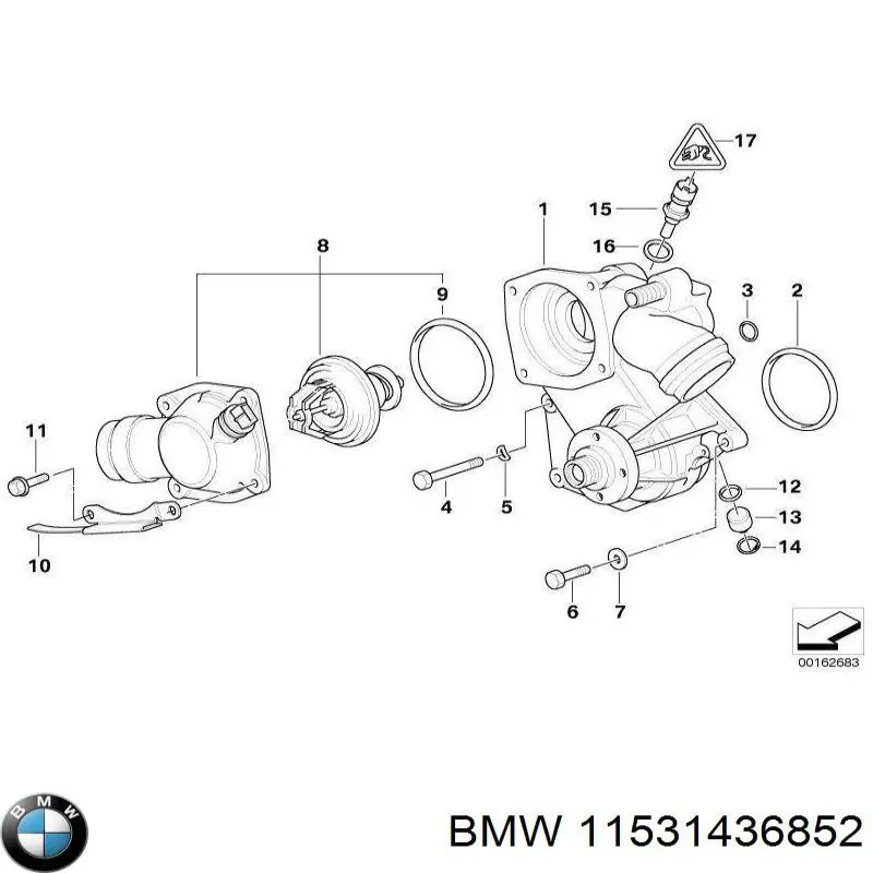 Купити 11531436852 BMW Термостат в корпусі