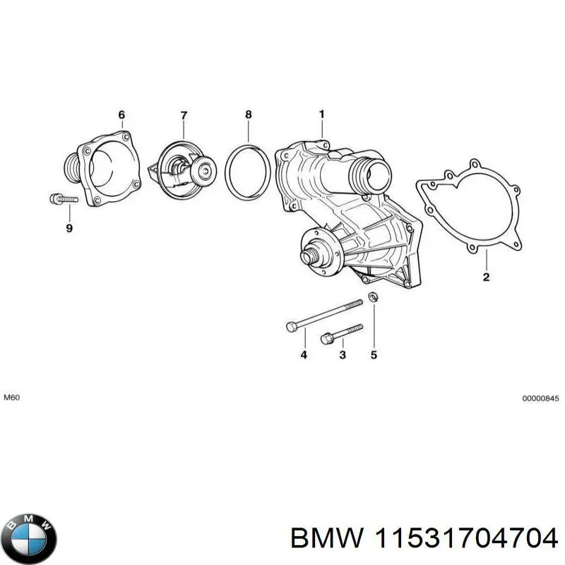 Купити 11531704704 BMW Термостат в корпусі