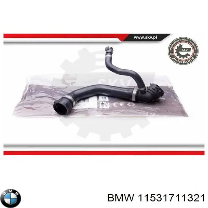Шланг/патрубок радіатора охолодження, верхній 11531711321 BMW