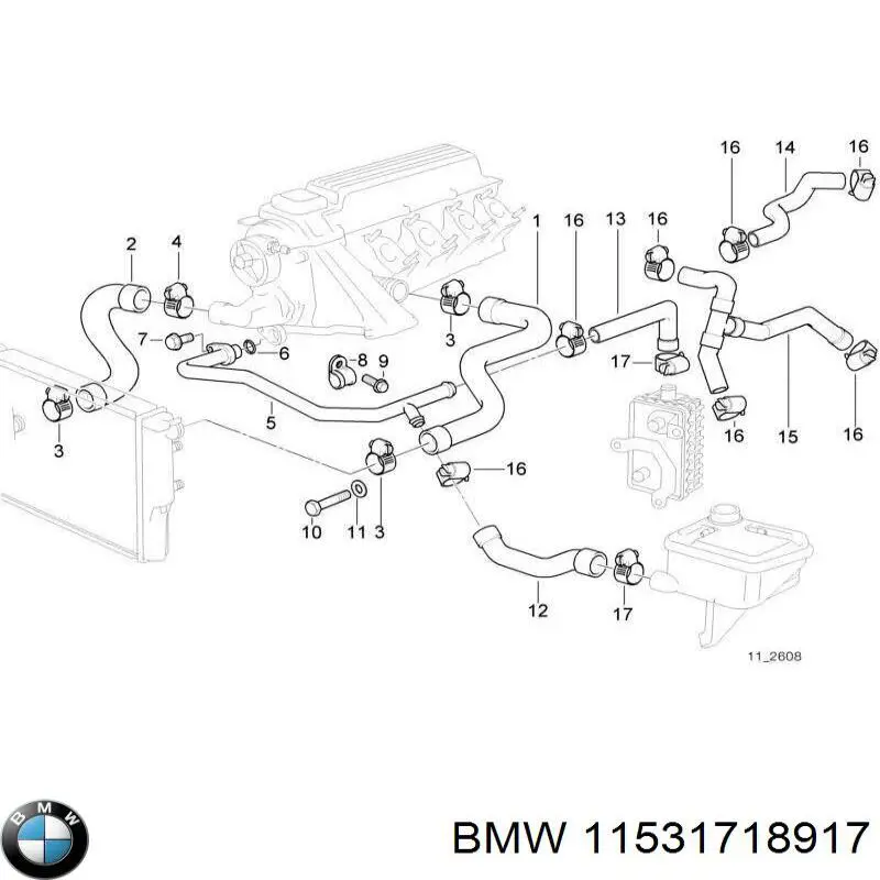 11531718917 BMW Шланги системи охолодження