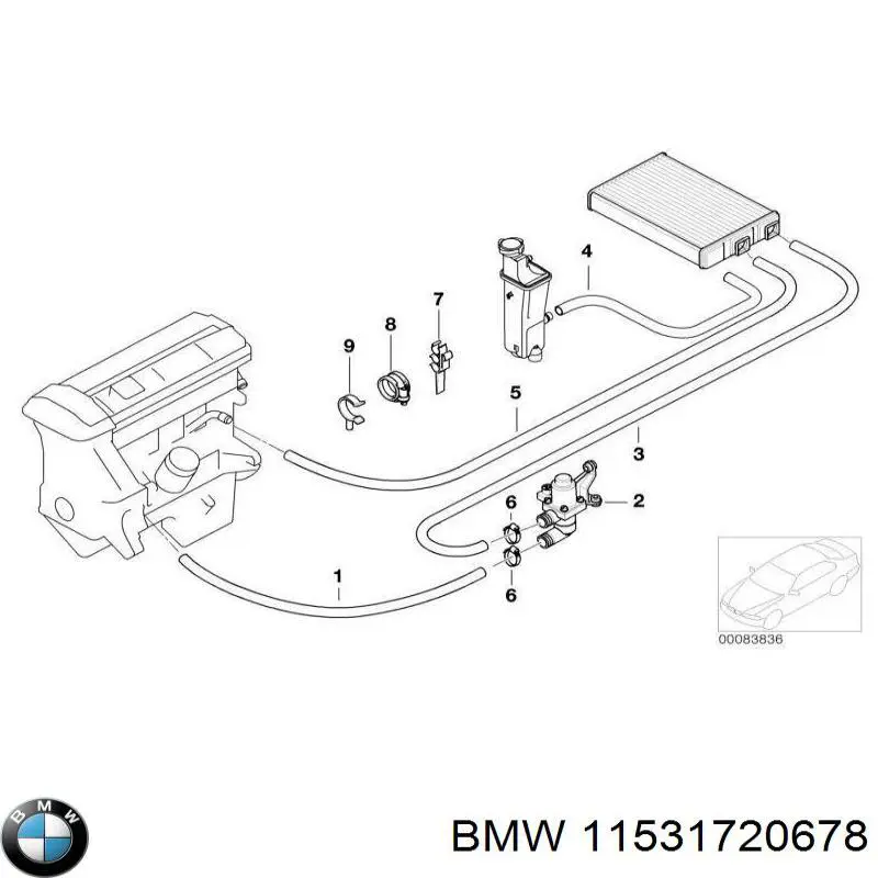 Патрубок системи охолодження BMW 11531720678 ціна, від 7.67 USD