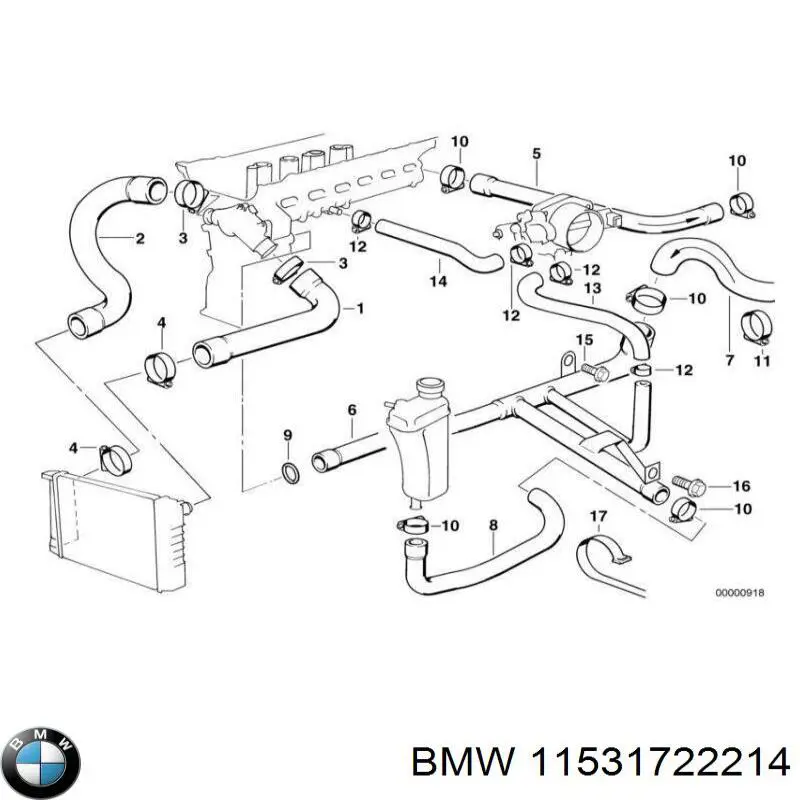 Купити 11531722214 BMW Шланг/патрубок радіатора охолодження, верхній