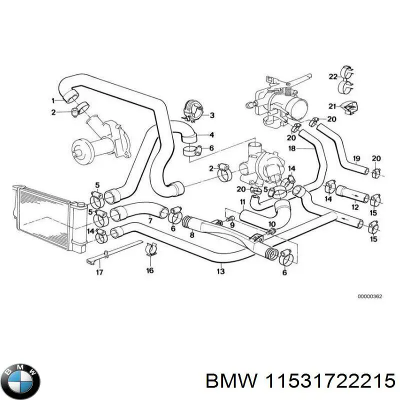 Шланги системи охолодження BMW 11531722215 ціна, від 17.50 USD