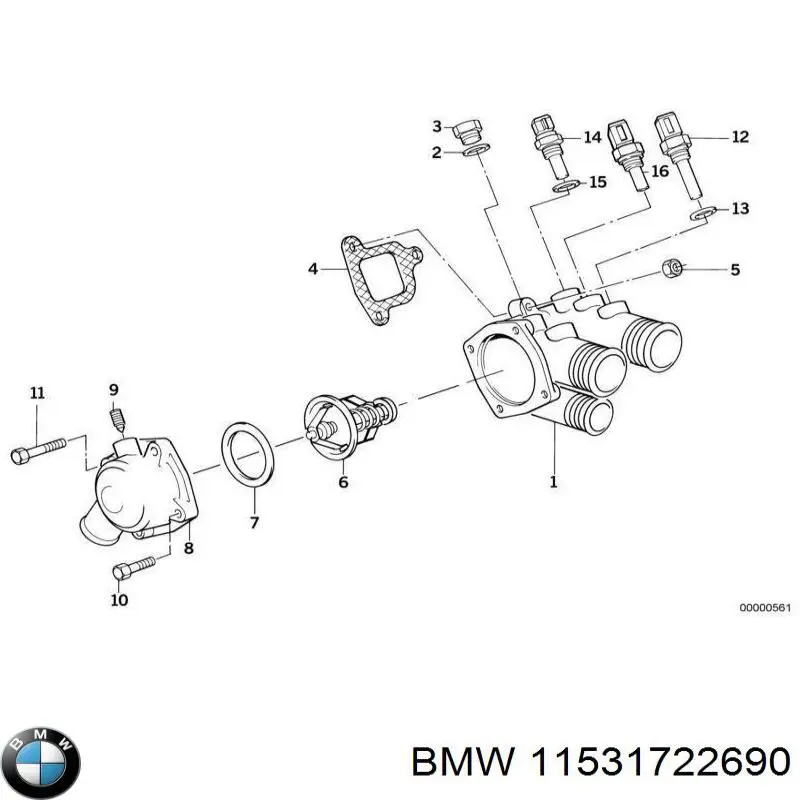 Прокладка адаптера маслянного фільтра 11531722690 BMW