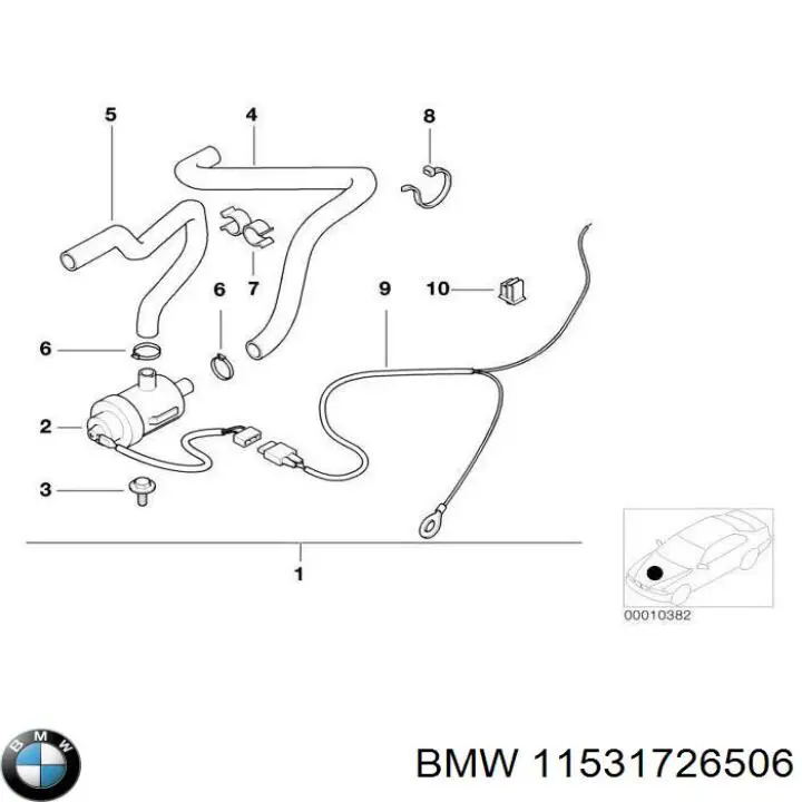 Шланг/патрубок радіатора охолодження, нижній BMW 11531726506 ціна, від 27.13 USD
