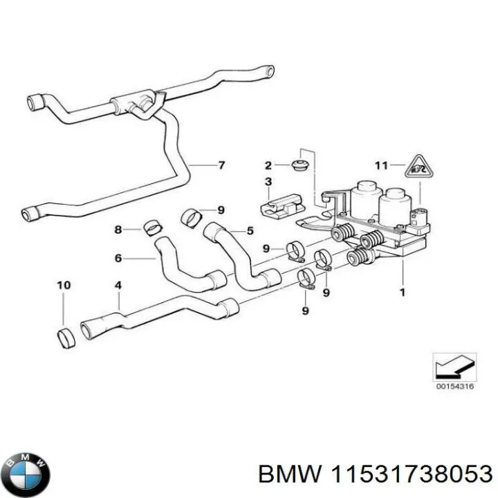 Купити 11531726688 BMW Трубопроводи і шланги системи охолодження