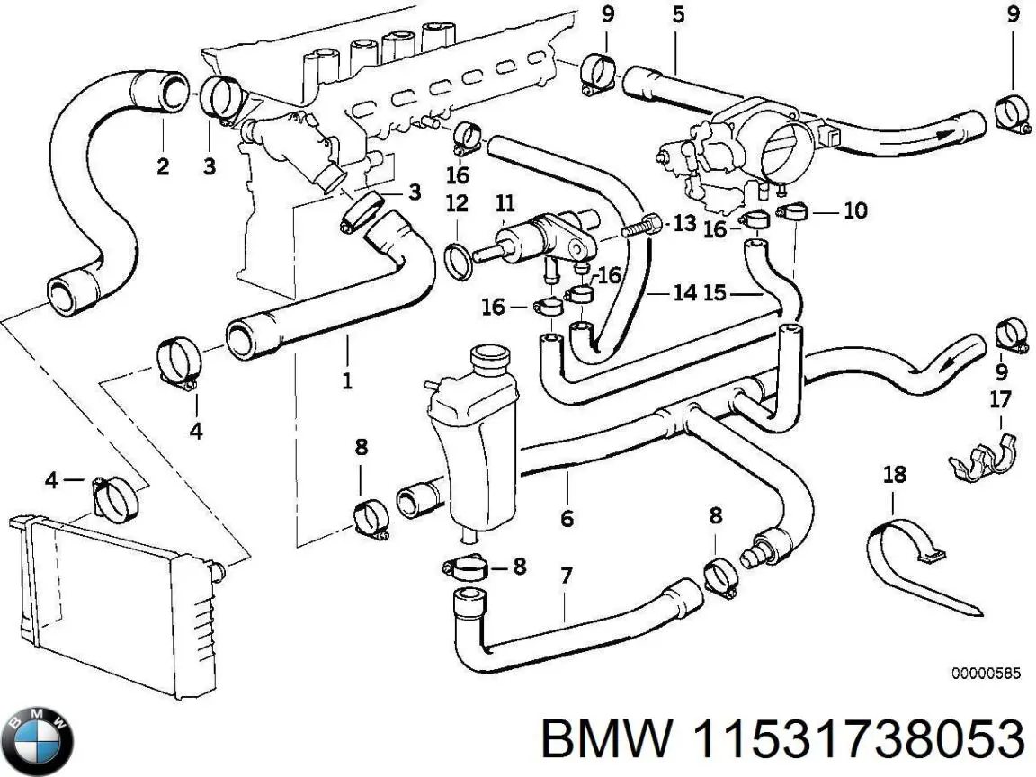 11531726688 BMW шланг/патрубок системи охолодження