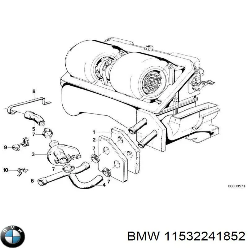 Шланг/патрубок радіатора охолодження, нижній BMW 11532241852 ціна, від 208.30 USD