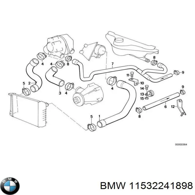 11532241898 BMW Шланг/патрубок радіатора охолодження, верхній