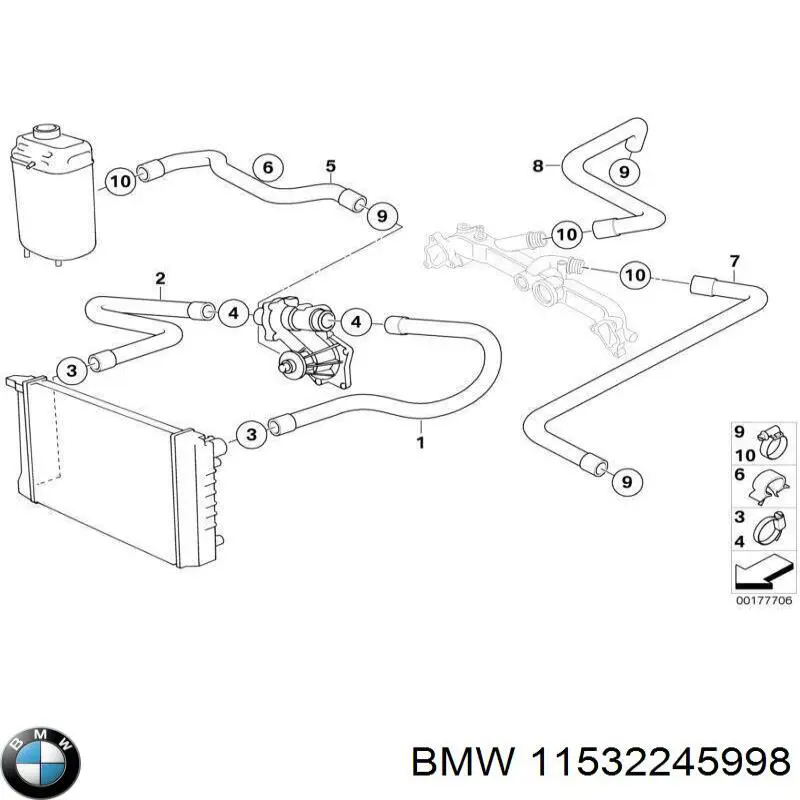 11532245998 BMW Шланги системи охолодження