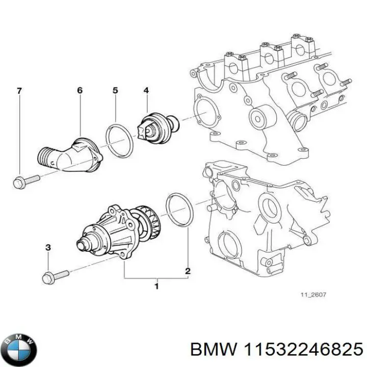 Купити 11532246825 BMW Термостат в корпусі