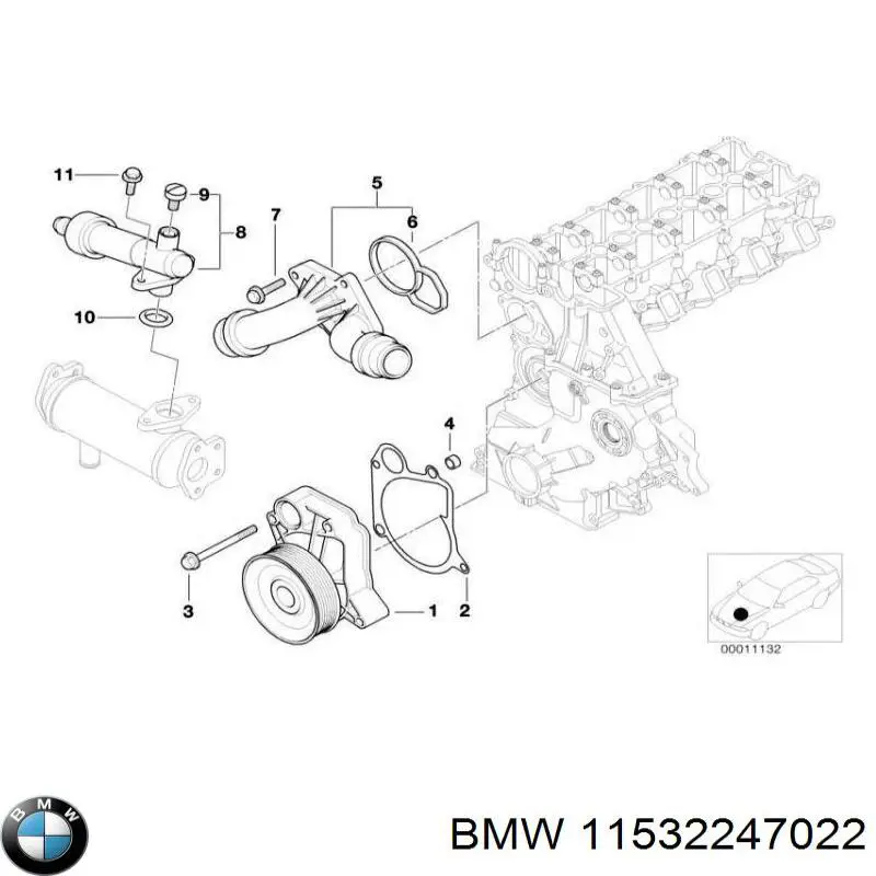 Купити 11532247022 BMW Прокладка водяної помпи