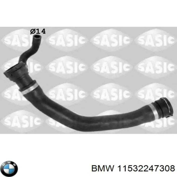 Шланг/патрубок радіатора охолодження, нижній 11532247308 BMW